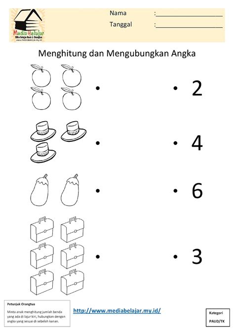 Gambar Menghitung Menghubungkan Angka 3 Media Belajar Anak Usia Dini ...