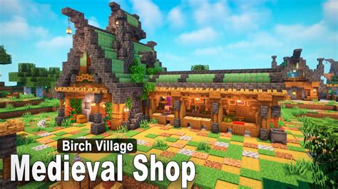 Minecraft: How to build a MEDIEVAL SHOP | Village Tutorial - YouTube