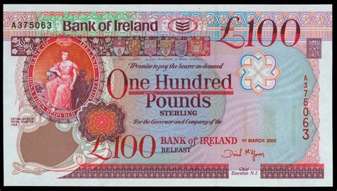 Bank of Ireland 100 Pound note 2005|World Banknotes & Coins Pictures ...