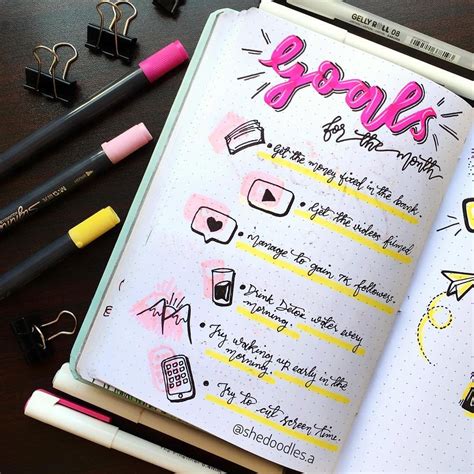 23 Bullet Journal Goals Page Ideas for Inspiration