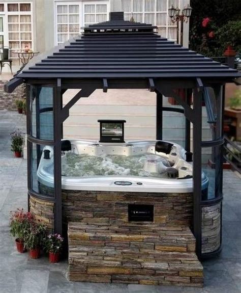 Clever DIY Hot Tub Gazebo Ideas For Winter | Hot tub gazebo, Hot tub ...