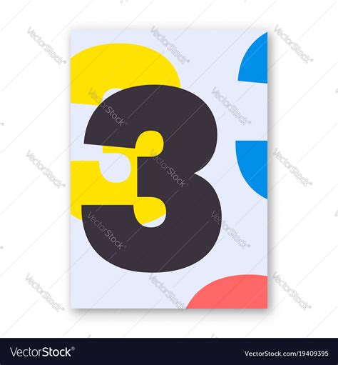 Number 3 poster Royalty Free Vector Image - VectorStock