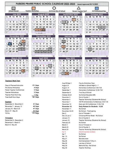 Calendar - Parkers Prairie Public Schools