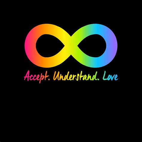 Autism Accept Understand Love Infinity Symbol Mutli-Colored Digital Art by Drew Bogan