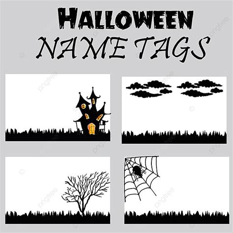 Name Tag Vector Design Images, Creative Halloween Name Tags, Halloween ...