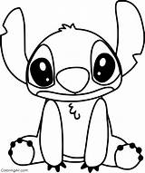 Stitch Coloring Easy Tulamama Sketch Page sketch template