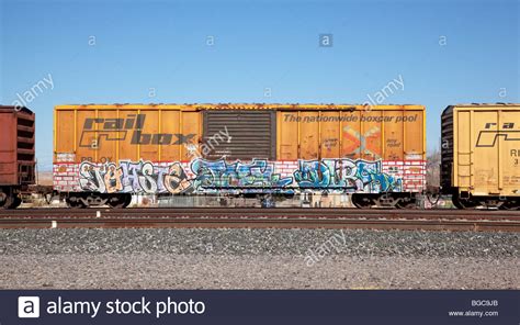 Graffiti on box cars "New Mexico Stock Photo: 27315859 - Alamy