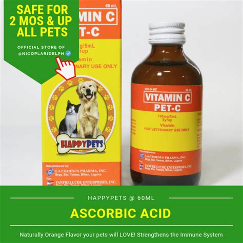 Pet-C Vitamin C for Support of Dogs and Cats with Cough, Colds, Viral ...