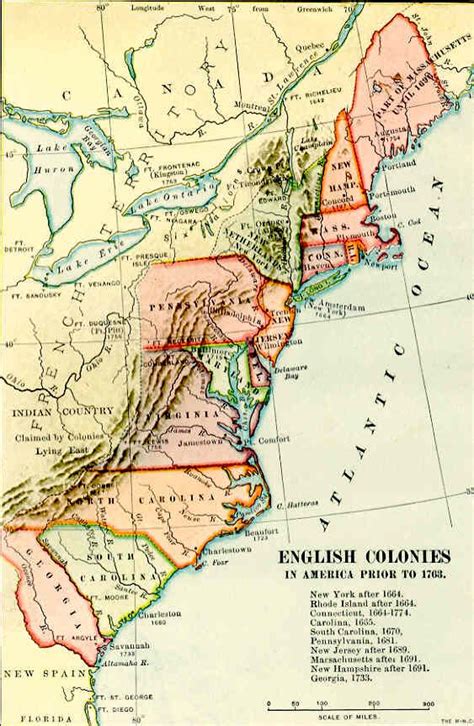 Map of the English Colonies Before 1763 | United States of America | Pinterest | Royal ...