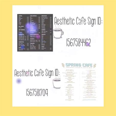 Bloxburg Decal 🍋🧀🌝 | Custom decals, Room decals, Cafe sign