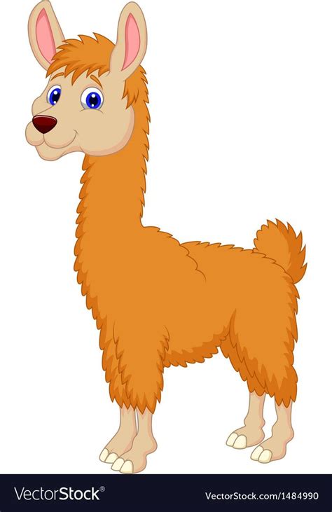 Llama cartoon vector image on VectorStock in 2020 | Cartoon butterfly, Cartoon animals, Cartoon