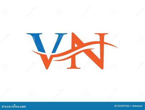 VN Logo Design. Premium Letter VN Logo Design with Water Wave Concept ...