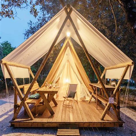 Buy Luxury Canvas Resort Glamping 4 Season African Tipi Safari Tent Stretch Lodge Lux With Stove ...