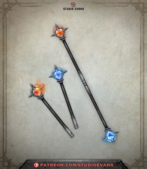 Frost Fire -Mace/Quarterstaff : r/DnDHomebrew