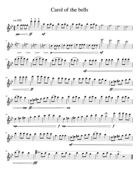 Carol of the bells Sheet music for Flute | Download free in PDF or MIDI | Musescore.com