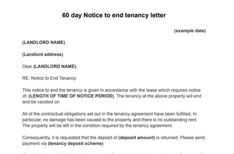 Notice To End Tenant Sle Letter Uk Free Template - Infoupdate.org