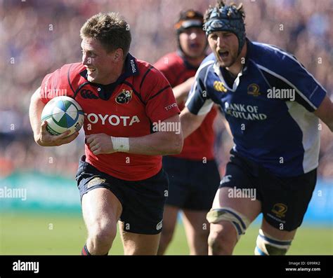 Munster's Ronan O Gara scores against Leinster during the Heineken Cup ...