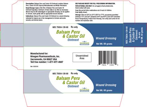 Rx Item-Balsam-Castor Oil 60 GM Ointment by Nivagen Pharma USA Gen Venelex