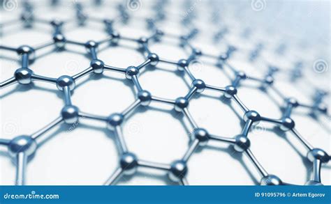 3d Illusrtation of Graphene Molecules. Nanotechnology Background Illustration. Stock Photo ...