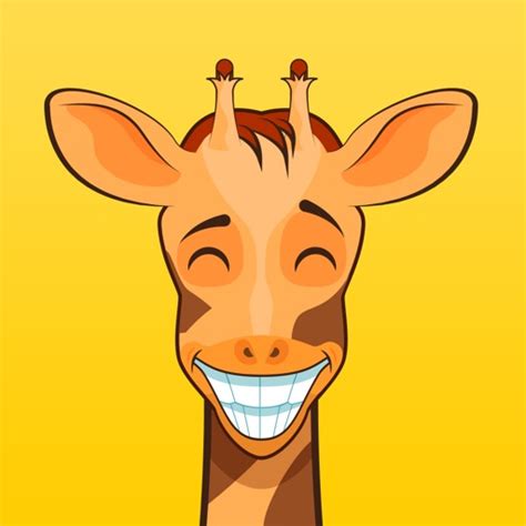 Cute Giraffe Emoji Animal Stickers for iMessage by Dmitriy Bychikhin