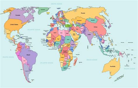 vistoso mundo mapa con país nombres | Mapa mundo dibujo, Imagenes del ...