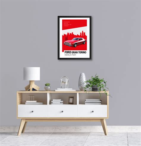 Ford Gran Torino, Starsky and Hutch, Famous Cars, Printable Poster ...