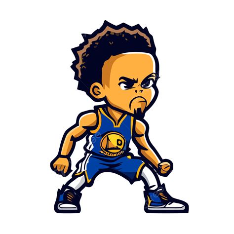 Steph Curry Vector, Sticker Clipart Golden State Warriors Illustration ...