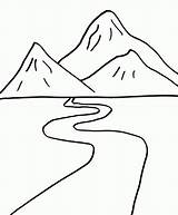 Mountain Coloring Page sketch template