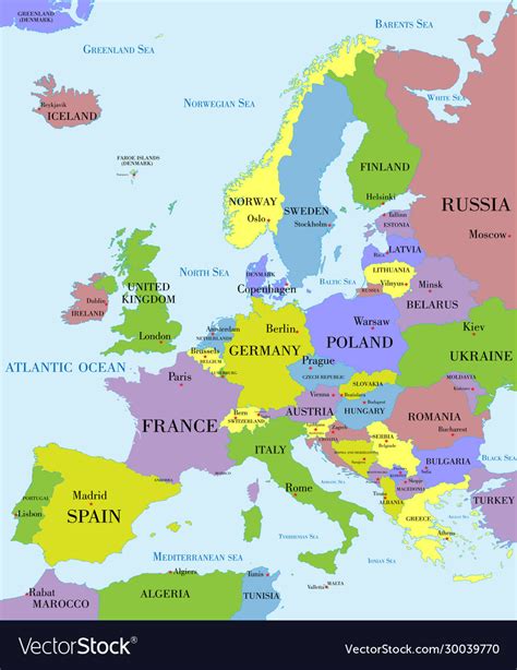 Europe Map Countries And Capitals - Allina Madeline