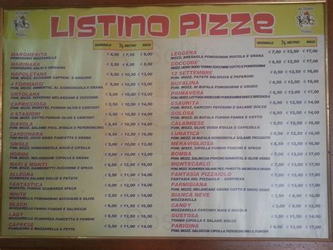 Menu at Al Solito Posto pizzeria, Reggio Calabria