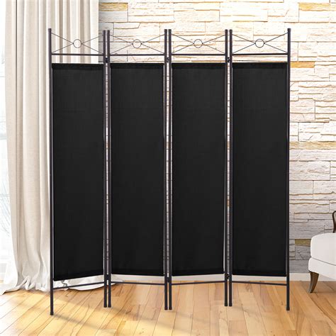 Veryke Room Divider Screen, 6ft Metal Frame 4 Panel Folding Privacy Screens For Home Office ...