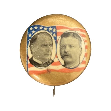 William McKinley and Theodore Roosevelt Campaign Button (MCKINLEY-039) - CampaignButtons.com