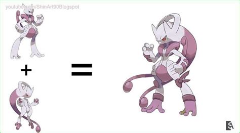 Mega Mewtwo X + Mega Mewtwo Y fusion art | Pokemon fusion art, Mega ...