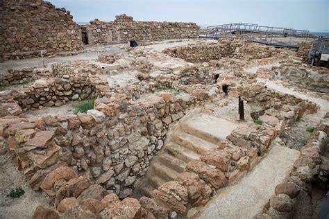 View of the archaeological site of Qumran, where the Dead Sea Scrolls ...