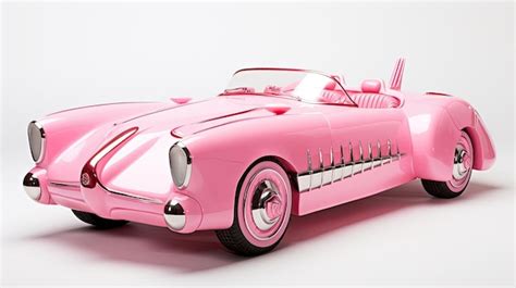 Premium AI Image | Vintage pink barbie car isolated on white background