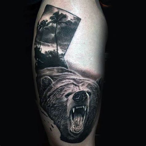 80 California Bear Tattoo Designs For Men - Grizzly Ink Ideas | Bear ...