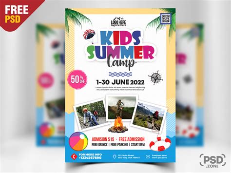 Kids Summer Camp Flyer PSD - PSD Zone