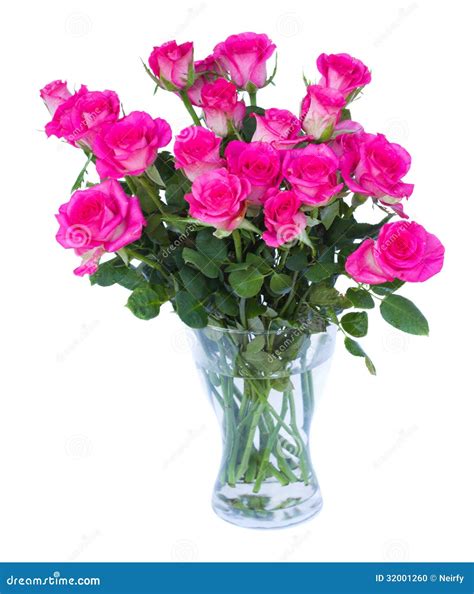 Pink Roses In Vase Stock Photo - Image: 32001260