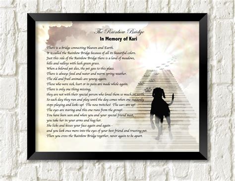 Pet Memorial Poem RAINBOW BRIDGE Dog's Stairway to Heaven UNFRAMED Art Print | eBay