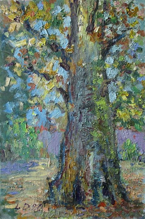 The oak tree in the autumn (2020) Oil painting by Liudvikas Daugirdas ...