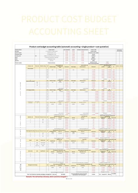 Free Cost Budget Accounting Sheet Templates For Google Sheets And Microsoft Excel - Slidesdocs