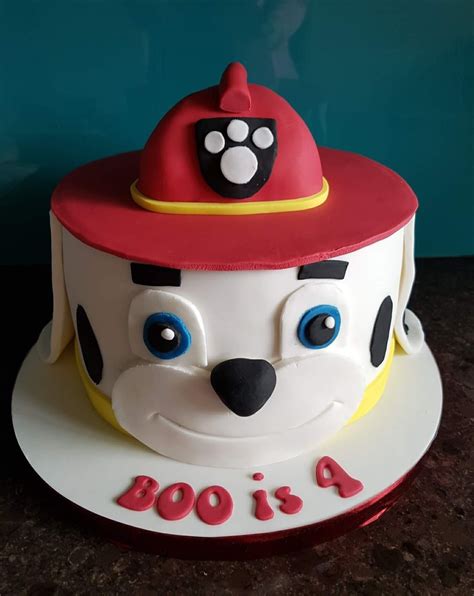 Marshall from Paw Patrol shaped cake | Birthday cake kids, Cake decorating tips, Character cakes