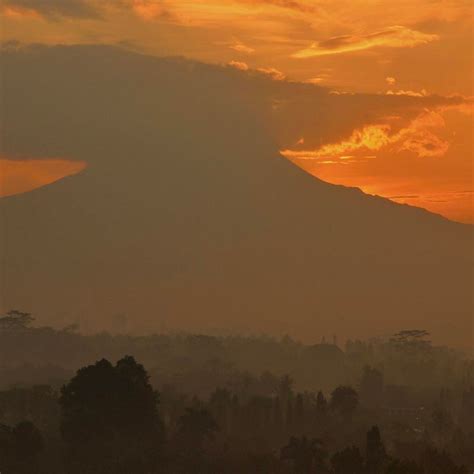 Sunrise over Mount Merapi the most active volcano in Indonesia! Mount Merapi (or Gunung Merapi ...