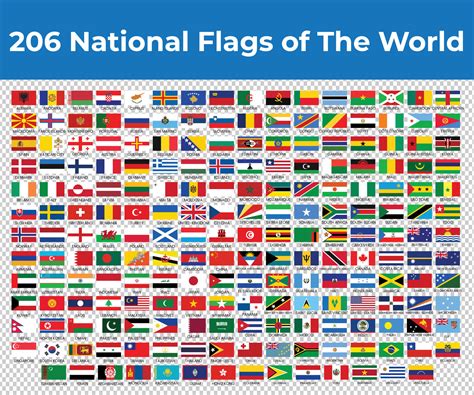 206 National Flags of The World With Names 32469585 Vector Art at Vecteezy