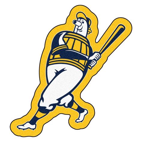 FanMats® 28243 - Milwaukee Brewers "Barrell Man" Logo Yellow MLB Custom ...