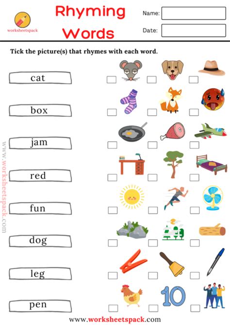 rhyming words worksheet free kindergarten english worksheet for kids - rhyming words worksheets ...