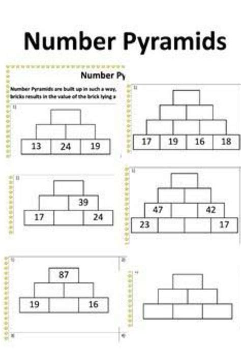 Pyramid Math | Pyramids, Math worksheet, Math