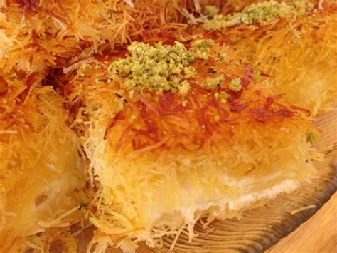 How to make "Knafeh" a Middle Eastern Cheese Dessert | Middle east recipes, Middle eastern ...