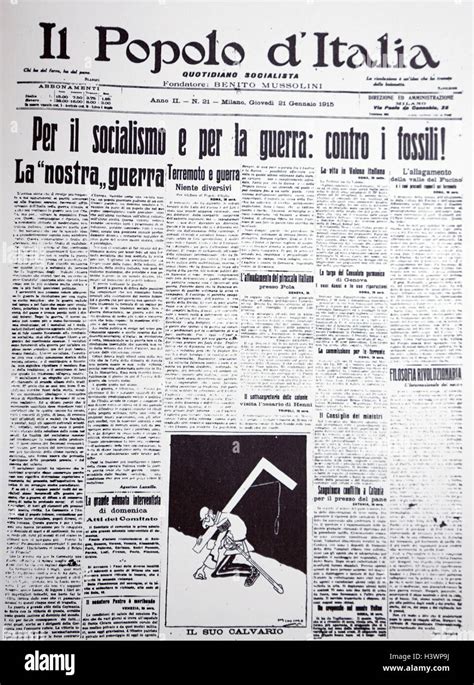 Cover of the Italian newspaper 'Il Popolo d'Italia' with the headline 'For socialism and for the ...