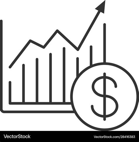 Market growth chart linear icon Royalty Free Vector Image